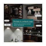 LED Işık, Yapışkan, Kablosuz Aydınlatma Için, 3 Led, Pille Çalışan, Kablosuz, Iç Mekan, Dolaplar, Mutfak, Yatak Odası, Prizsiz Banyo Için - Option-1