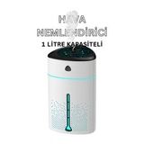 LED Işıklı 1L Buhar Makinesi, Aromaterapi Nemlendirici