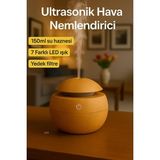 LED Işıklı Açık Ahşap Ultrasonik Hava Nemlendirici Sessiz Çalışma
