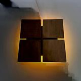 Led Işıklı Ahşap Aplik Modern Duvar Dekoru (Alindi054)