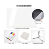 LED Işıklı Akrilik Yazı Tahtası – 20X20 cm Şeffaf Masaüstü Not Panosu, USB Bağlantılı, 7 Renkli Kalem ve Stand Dahil, Çocuklar Için Eğlenceli Yazı Tahtası, Masa Dekoratif Ledli Işık Panosu (20X30 Cm) - standart