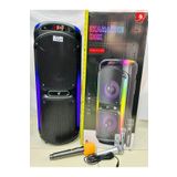 LED IŞIKLI BLUETOOTH HOPARLÖR ÇİFT MİKROFONLU KABLOSUZ ŞARJLI TAŞINABİLİR SPEAKER