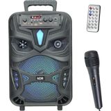 LED Işikli Bluetooth Hoparlör Mikrofonlu Kablosuz Şarjlı Taşinabilir Speaker Siyah P55 - Çok Renkli