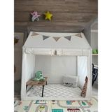LED Işıklı Çocuk Oyun Evi, Pamuklu Çadır, 120X80X130 cm - 1BW-Beyaz