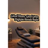 LED Işıklı Dekoratif Duvar Tablosu Motivasyon, Atarlı & Anlamlı Söz Tasarımları 11. Model 90 cm