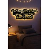 LED Işıklı Dekoratif Duvar Tablosu Motivasyon, Atarlı & Anlamlı Söz Tasarımları 2. Model 75 cm