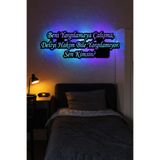 LED Işıklı Dekoratif Duvar Tablosu Motivasyon, Atarlı & Anlamlı Söz Tasarımları 4. Model 60 cm