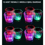 LED Işıklı Eğlence Bardak Seti 12 Adet