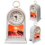 LED Işıklı Eskitme Şömine Saat 1766574361409