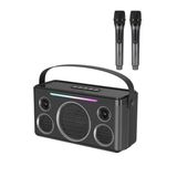 LED Işıklı Karaoke Bluetooth Kablosuz Hoparlör – 20 W Ses, Mikrofon Girişi, USB/TF Kart & RGB Işık Efektli Party Speaker