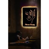 Led Işıklı Kişiselleştirilebilir Kadın Temalı Tablo Biana Dekoratif Gece Lambası Sarı 80 cm