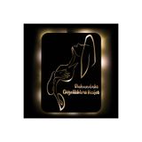 Led Işıklı Kişiselleştirilebilir Kadın Temalı Tablo Cleo Dekoratif Gece Lambası Sarı 60 cm