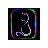 Led Işıklı Kişiselleştirilebilir Kedi Temalı Tablo Gayne Dekoratif Gece Lambası Çok Renkli 80 cm