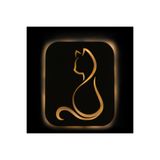 Led Işıklı Kişiselleştirilebilir Kedi Temalı Tablo Gayne Dekoratif Gece Lambası Sarı 40 cm