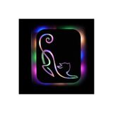 Led Işıklı Kişiselleştirilebilir Kedi Temalı Tablo Simba Dekoratif Gece Lambası Çok Renkli 80 cm
