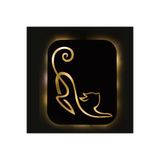 Led Işıklı Kişiselleştirilebilir Kedi Temalı Tablo Simba Dekoratif Gece Lambası Sarı 40 cm