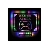 Led Işıklı Kişiselleştirilebilir Tablo Gamer Area Dekoratif Gece Lambası Çok Renkli 60 cm