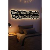 Led Işıklı Kişiye Özel Yazılar Dekoratif Tablo Duvar Dekorlu Gece Lambası Sarı 90 cm
