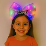 Led Işıklı Love Yazılı Mor Fiyonk Taç – Kız Çuk Parti Tacı