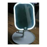 Led Işıklı Makyaj Aynası 3 Modlu Usb Şarjlı Beyaz Kare Taşınabilir Açı Ayarlı Güzellik Ayna 18X14cm