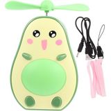 LED Işıklı Makyaj Aynası Mini El Fanı USB Şarjlı Avakado Figürlü Vantilatör - Pembe
