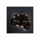 Led Işıklı Motor Dekoratif Tablo Duvar Dekorlu Gece Lambası Sarı 80 cm