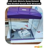 LED Işıklı Motorlu Sump Sistemli Ithal Bombeli Karışık Renk Akvaryum - 24x40x40 cm
