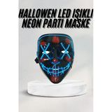 Led Işıklı Neon Maske Cadılar Bayramı Maskesi Korkunç Korku Maskesi - Lisinya