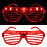 Led Işıklı Panjur Parti Gözlüğü Kırmızı Renk Shutter Gözlük