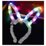 Led Isikli Pelus Pofuduk Tavsan Kulak Tavsan Tac Beyaz 17X23 Cm