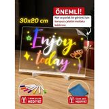 LED Işıklı Şeffaf Çizim Tableti ve Yazı Tahtası - 30X20 Cm, Ayarlanabilir Standlı Akrilik No - Standart