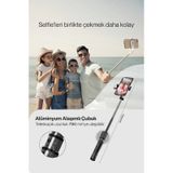 Led Işıklı Selfie Çubuğu Bluetooth Kumandalı Kablosuz Tripot Selfie Monopod Selfie Stick Beyaz cok-renkli