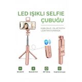 Led Işıklı Selfie Çubuğu Bluetooth Kumandalı Kablosuz Tripot Selfie Monopod Selfie Stick (pemb