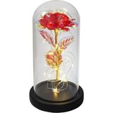 LED Işıklı Yapay Gül – Akrilik Kapaklı, Dekoratif ve Romantik Hediye, Sevgililer Günü, Anneler Günü ve Özel Günler Için Şık Tasarım, Çok Amaçlı Kullanım, Işıklı Ev ve Masa Dekoru - Kırmızı