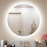 LED Işıklı Yuvarlak Banyo Aynası - Buğu Önleyici, 3 Farklı Renk Seçeneğiyle Ayarlanabilir Parlaklık