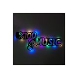 Led Işıklı%100 Music Müzik Temalı Tablo Duvar Dekorlu Gece Lambası Çok Renkli 100 x 41