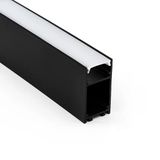 Led Kanal Profil Alüminyum Siyah Kasa 1 Metre 50X80mm Linear Opak Pleksi Yan Kapak Sarkıt Led Kasa 7909