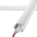LED Kanal Profil sıva üstü 6931 Alüminyum Kasa İnce Tip 1 Metre 15x6mm Opak Pleksi Yan Kapak - Gümüş