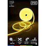 Led Level 12 Volt 3 Metre Sarı Neon Şerit LED Esnek Silikonlu+Adaptör +Anahtarlı