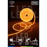 Led Level 12V Neon LED Şerit Turuncu Işık Neon LED 5 Metre Prize Tak Çalıştır Anahtarlı +Adaptörlü