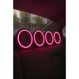 LED LEVEL 16 CM Neon Işıklı Midrange Hoparlör Kapağı 2 Takım 4 Adet Dokunmatik rf Kumandalı