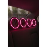 LED LEVEL 16 CM Neon Işıklı Midrange Hoparlör Kapağı Telefon kontrollü 2 Takım 4 Adet Sese Duyarlı