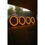 LED LEVEL 20 CM Neon Işıklı Midrange Hoparlör Kapağı 2 Takım 4 Adet dokunmatik rf kumanda