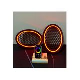 LED Level Dokunmatik Kumandalı Neon Işıklı Oval Hoparlör Kapağı 1 Takım (2 Adet) 6x9