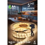 Led Level Şerit LED 5 Metre Gün Işığı 3 Çipli Pro Ambiyans Aydınlatma Mutfak Salon Yatak Odası Lambader - Sarı
