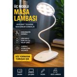 Led Masa Lambası Usb Şarjlı Dokunmatik Akrobat Çalışma Lambası 3 Modlu Göz Yormayan Işık Ultra Hafif