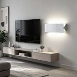 LED Modern İç Mekan Duvar Lambası 270° Döndürme Ayarlanabilir Açı Duvar Lambası Uzun Alüminyum Duvar Aydınlatması Yatak Odası Oturma Odası Koridor Merdiven için (Gümüş Beyaz Işık, 16 cm)