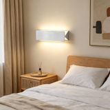 LED Modern İç Mekan Duvar Lambası 270° Döndürme Ayarlanabilir Açı Duvar Lambası Yatak Odası Oturma Odası Koridor Merdiven için Uzun Alüminyum Duvar Aydınlatması (Gümüş Sıcak Işık, 31 cm)