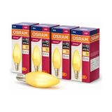 LED Mum Ampul 4.9W (40W Eşdeğer) E14 Duy 470 Lümen – Dekoratif LED Ampul – Dim Edilemez – Enerji Tasarruflu – Avize ve Aplik Uyumlu – 4’lü Paket (Sarı 2700K) - 0,5 W - Altın