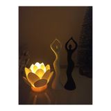 Led Mum Aydınlamalı Lotus Çiçeği ve Dans Eden Kadınlar 15 CM 3 LÜ SET yılbaşı dekorasyon hediyelik